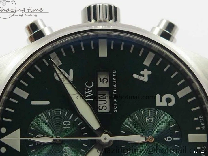 MIROTIME 0321 Pilot Chrono IW377726 ZF 1:1 Best Edition Green Dial on Brown Leather Strap A Trendsetting 7125